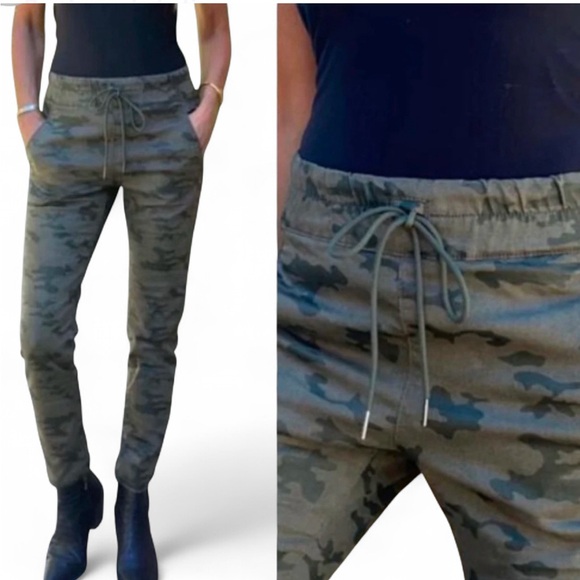 Bevy Flog Shely Women's Drawstring Pants in Green Camo - size 24 - Picture 1 of 9